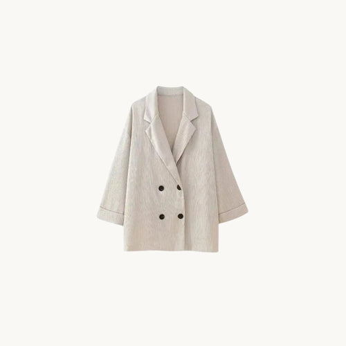 Blazer effet plissé beige – Elegance Paris