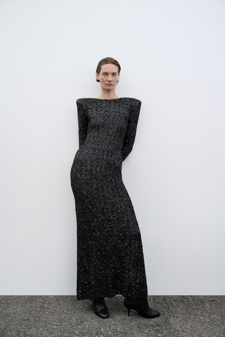 Robe à Sequins avec Épaulettes – Collection EP