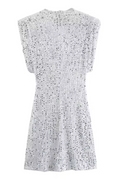 Mini Robe à Paillettes Soirée Argent