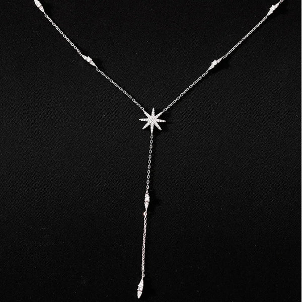 Collier Pendentif en Argent 925 avec Zircon en Forme d'Étoile – Élégance et Raffinement