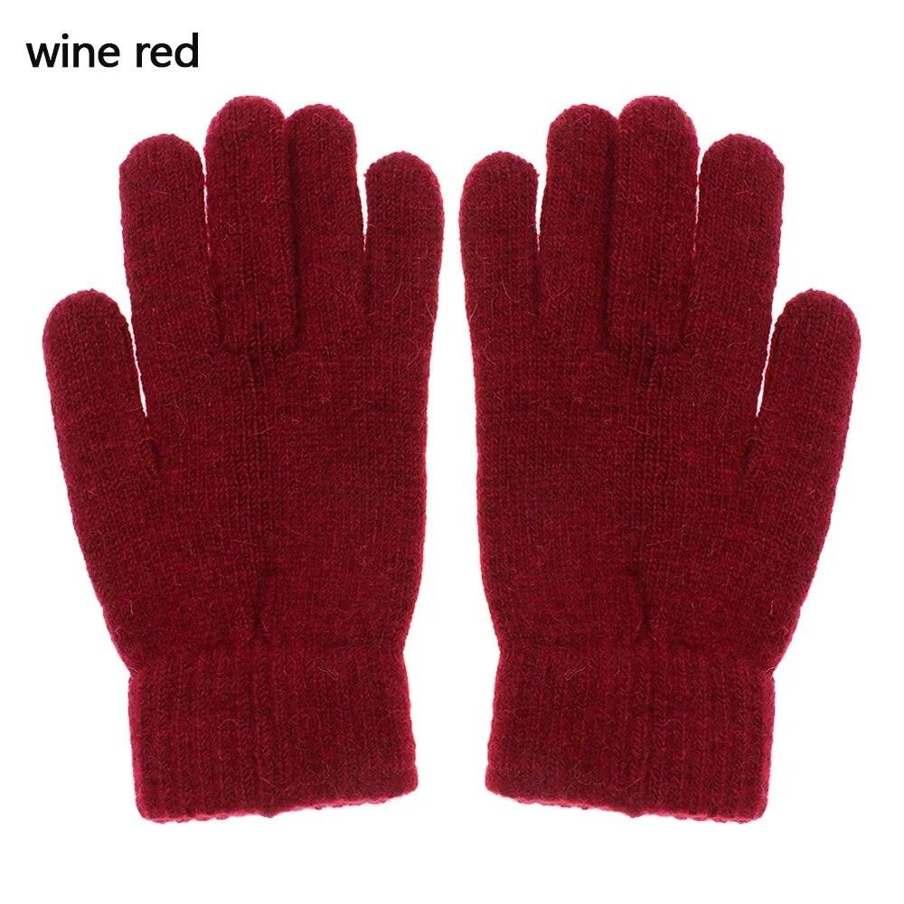 Gants en maille extensible – bordeaux