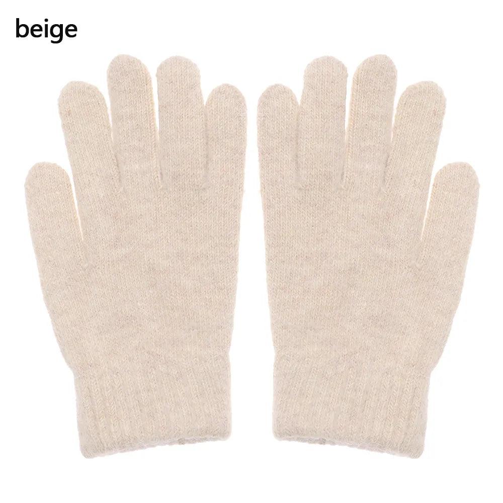 Gants en maille extensible – beige