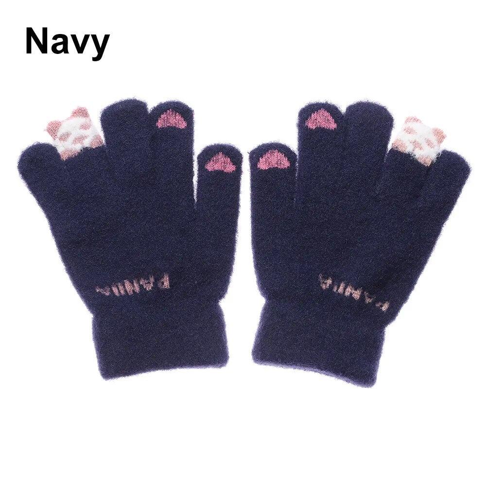 Gants en maille extensible – bleu marine