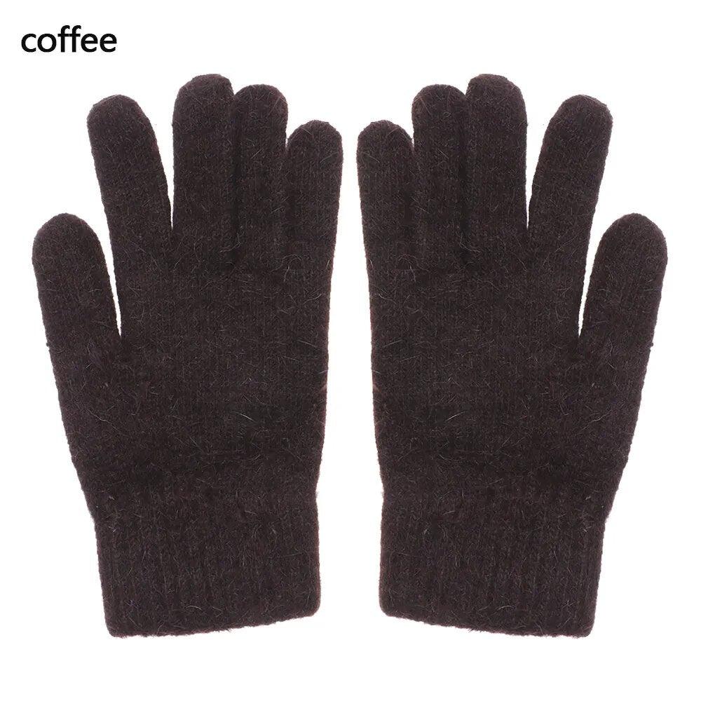 Gants en maille extensible – café