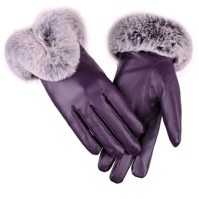 Gants d'hiver fausse fourrure - Eleganceparis 