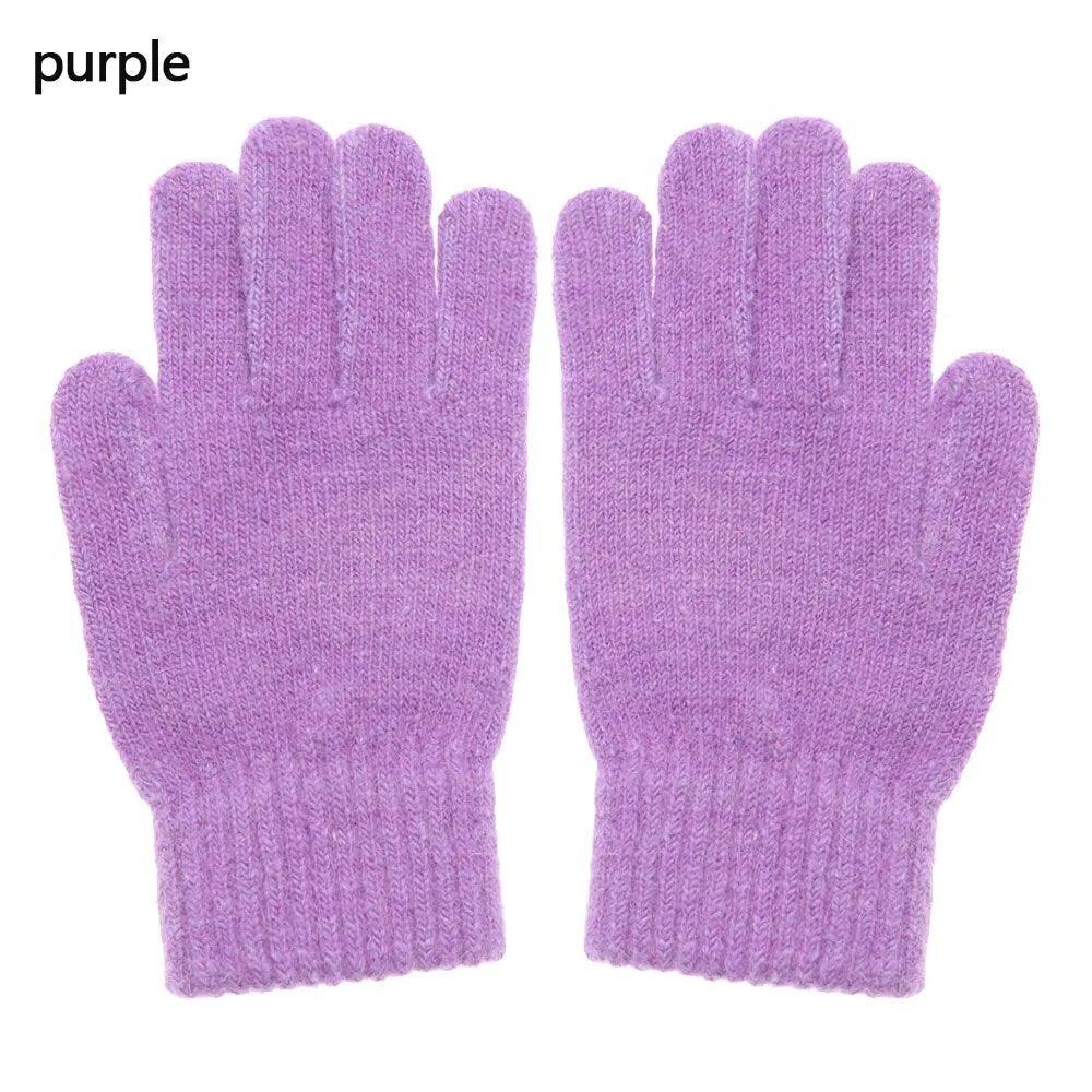 Gants en maille extensible – violet
