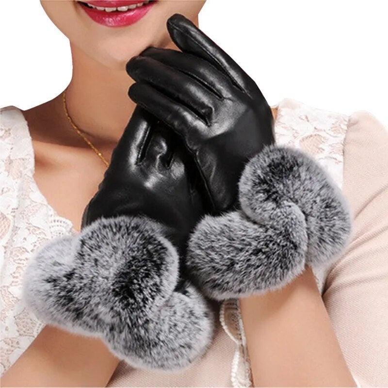 Gants d'hiver fausse fourrure - Eleganceparis 