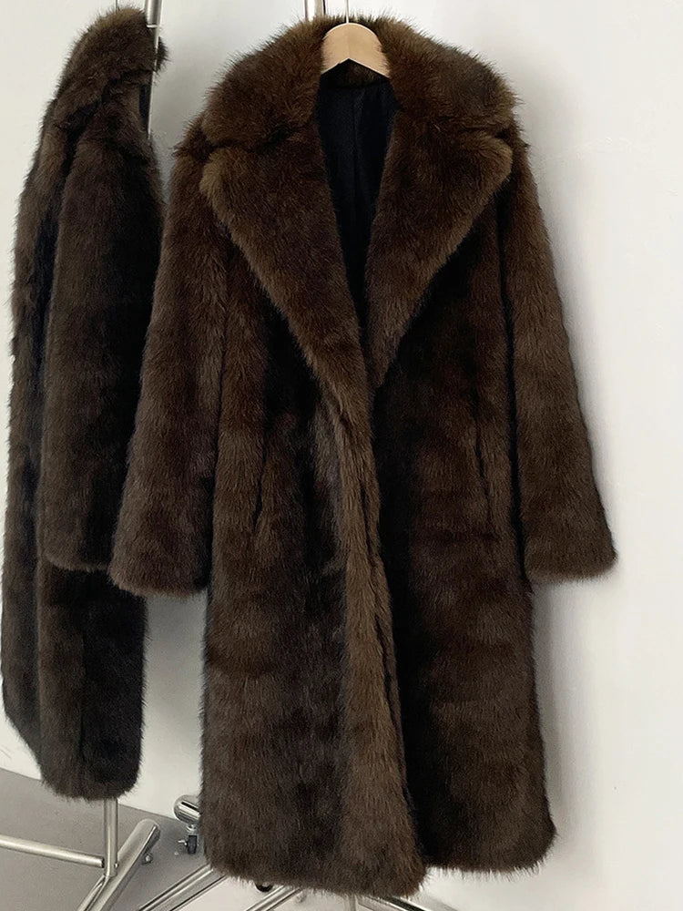 Manteau en fausse fourrure femme