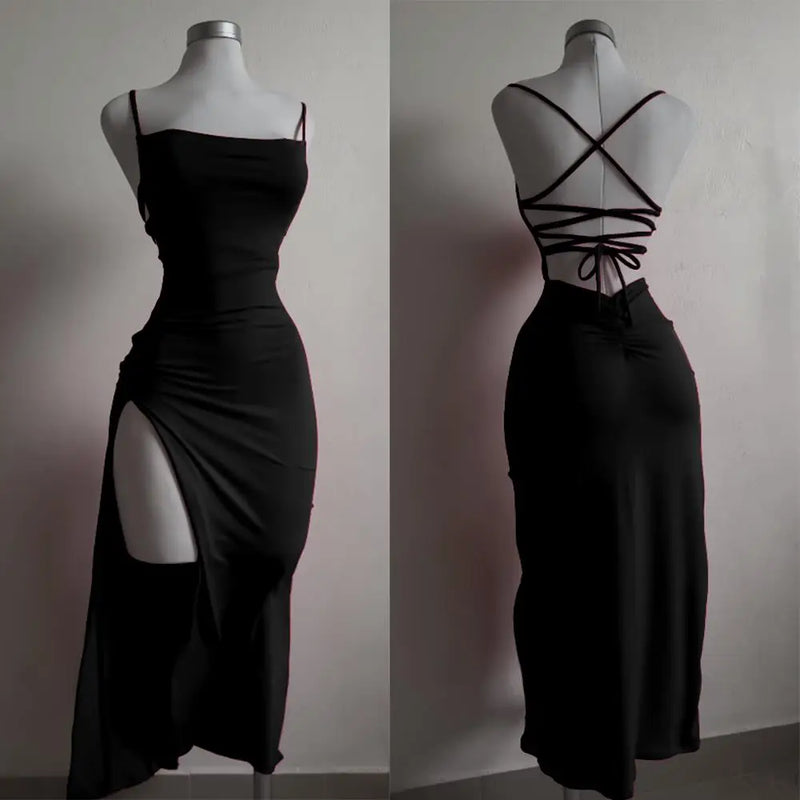 Robe Longue à Encolure Slash - Style Streetwear Femme
