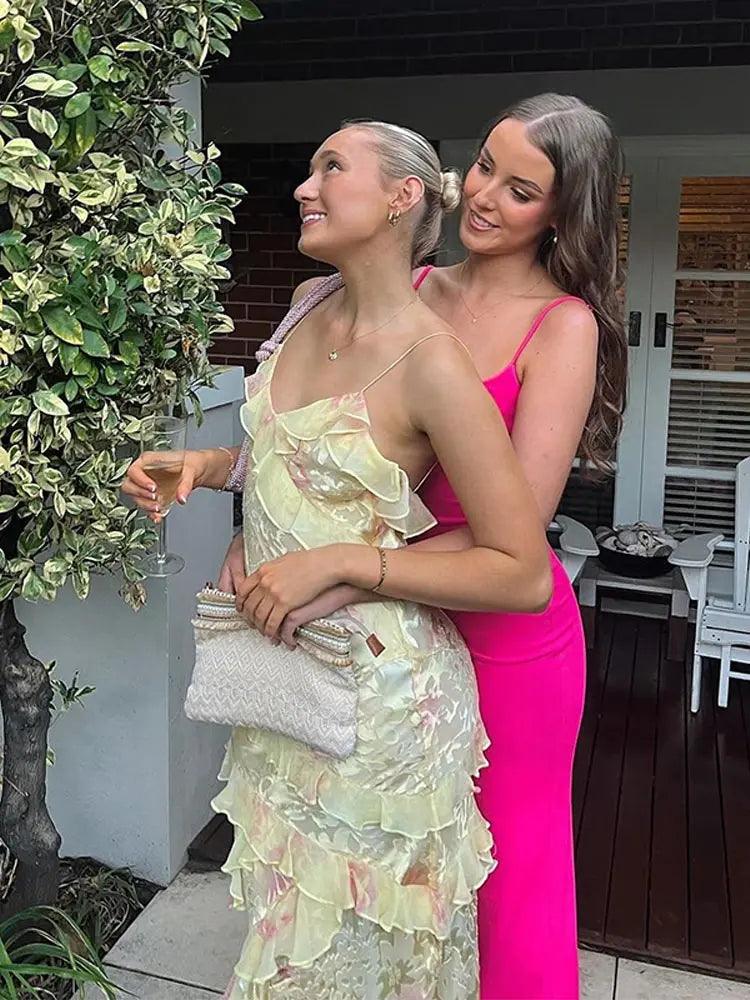 Robe colorés pour femmes, col en V, dos nu, sans manches