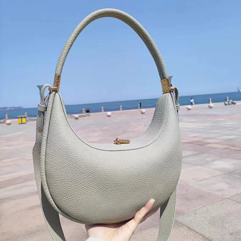 Sac à Main Half Moon Élégant - Sac en PU Polyvalent pour Femme