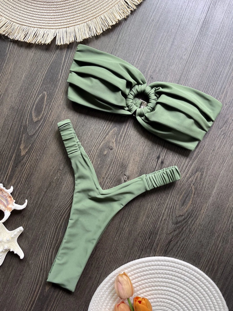 Soleil Doux – Bikini Tricot Uni Deux Pièces
