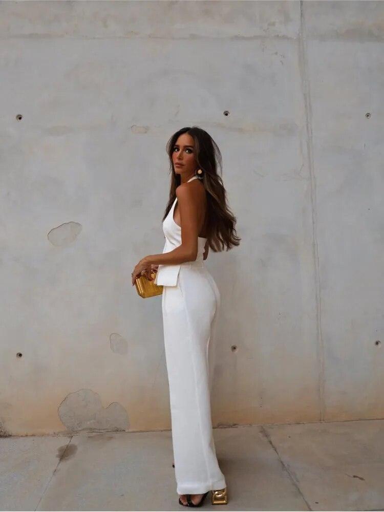 Elégant Blazer 2 Pieces Blanc - Eleganceparis 