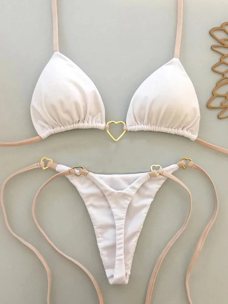 Éclat Rosé – Bikini à lacets deux pièces