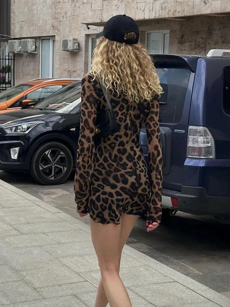 Mini robe imprimée léopard