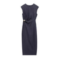 Robe Midi Plissée - Style Décontracté Femme