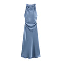 Robe Élégance Bohème – Halter Plissé