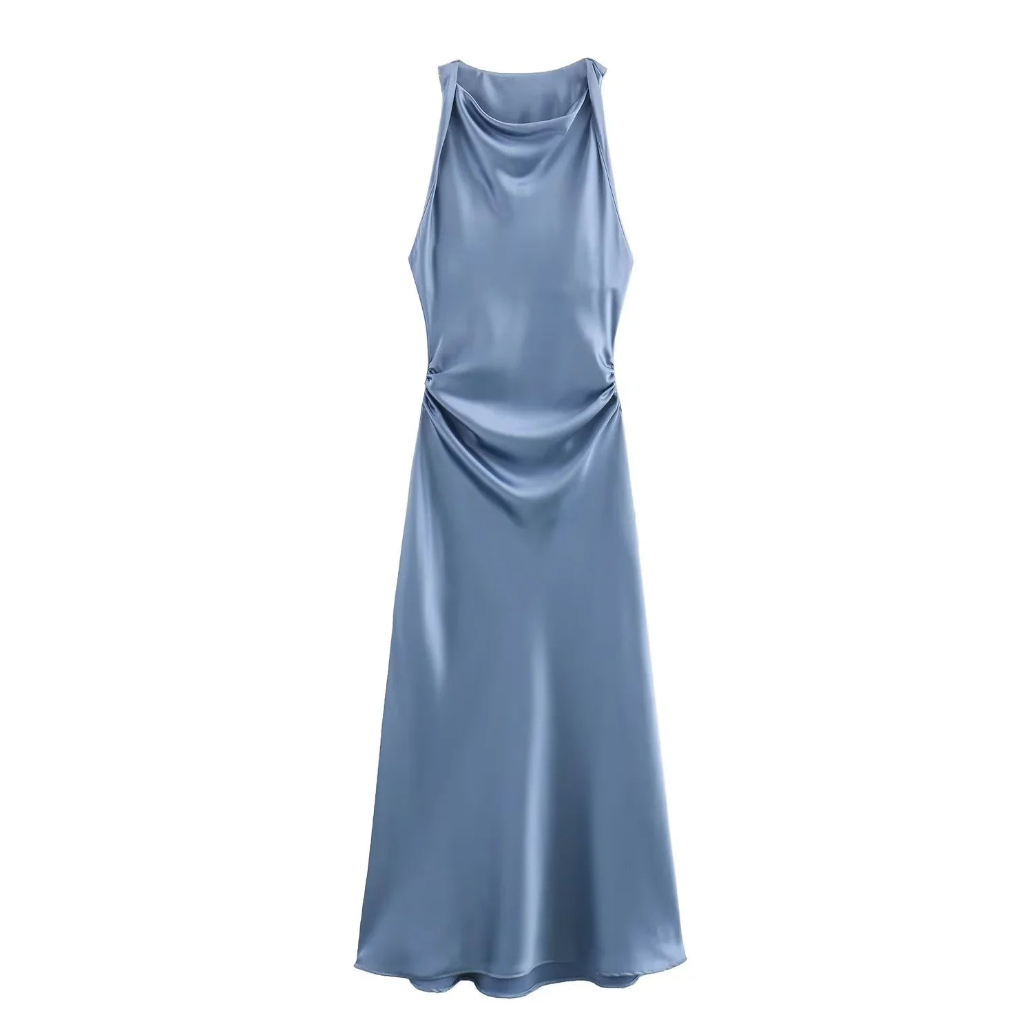 Robe Élégance Bohème – Halter Plissé