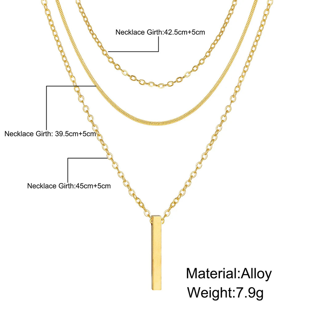 Collier multirang à pendentif barre – vue 5