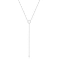 Collier en Y double rang à anneaux – argenté