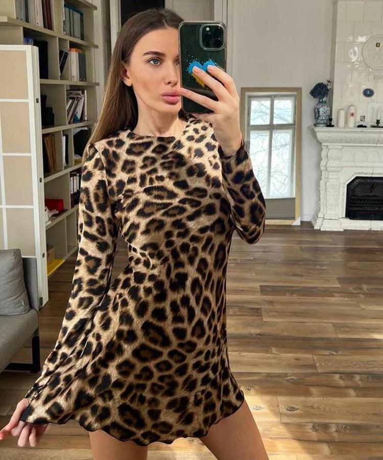 Mini robe imprimée léopard