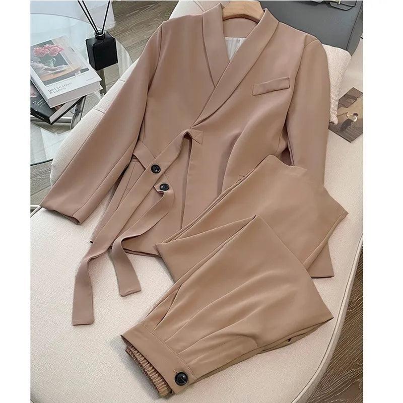 Ensemble blazer et pantalon large – ensemble kaki