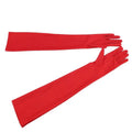 Gants longs de soirée en satin – rouge