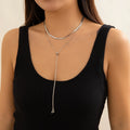 Collier double rang à maille plate – argenté