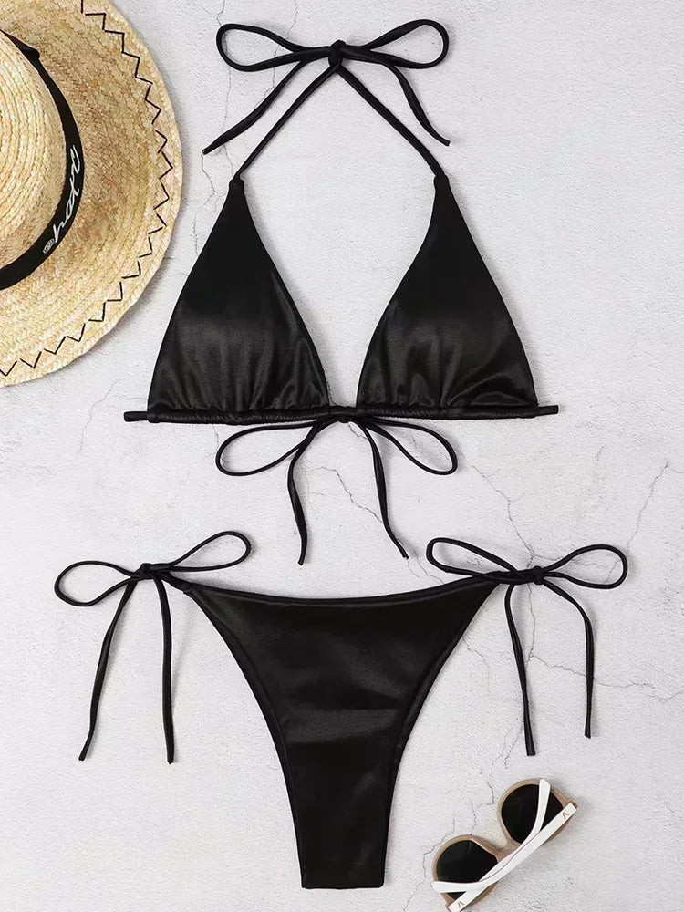 HaloCurve – Bikini à col licou avec anneau décoratif