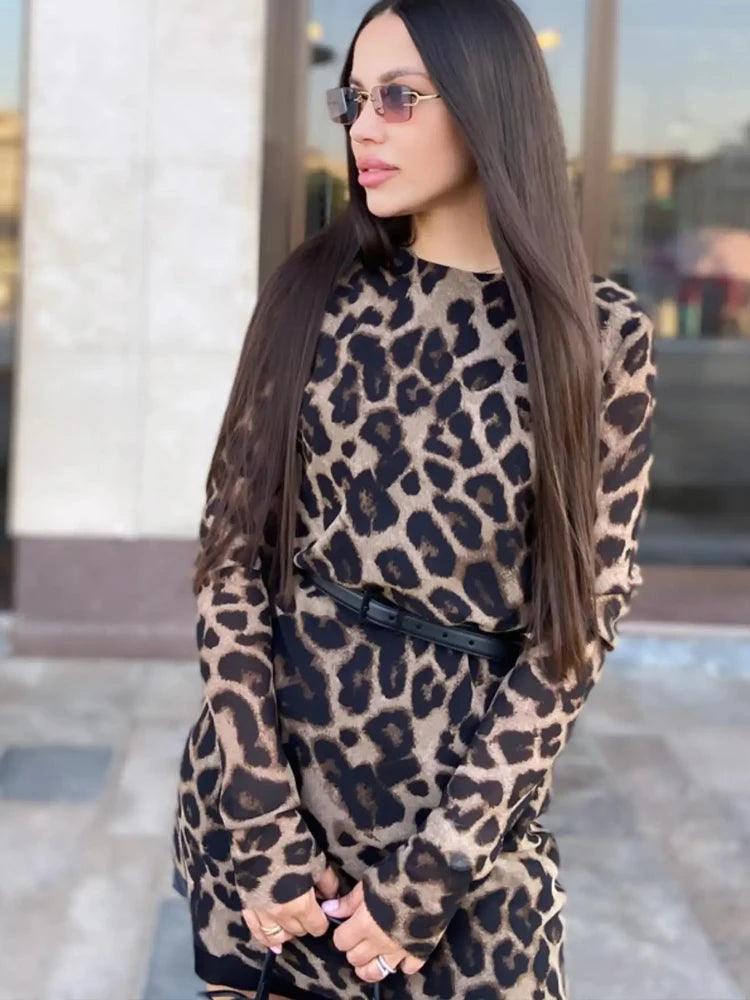 Mini robe imprimée léopard