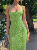 Robe longue dos nu fleurie Pomme