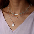 Collier multirang à pendentif barre – argenté