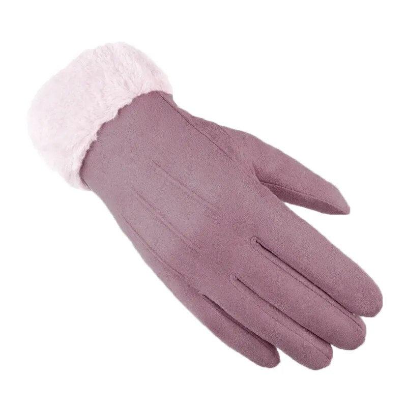Gants d'hiver doux doublés – violet