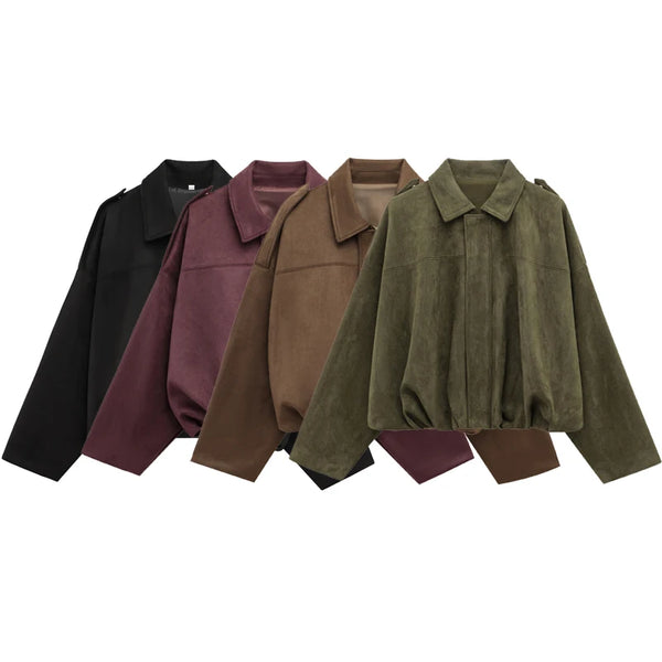 VESTE BOMBER FAUX DAIM EP