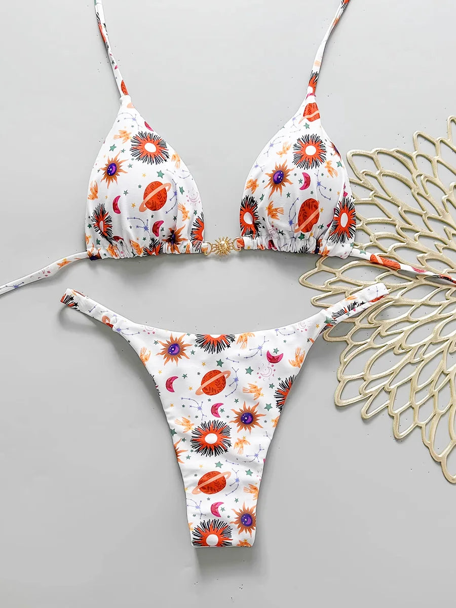 JungleLuxe – Bikini imprimé à nouer