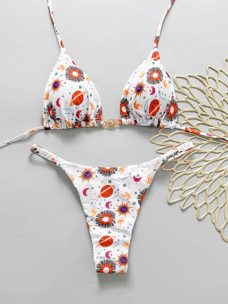 JungleLuxe – Bikini imprimé à nouer