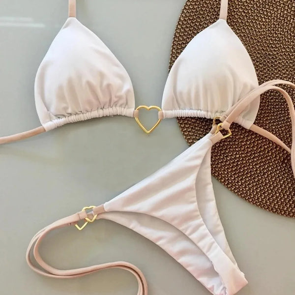 Éclat Rosé – Bikini à lacets deux pièces