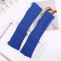 Manchettes longues en tricot – bleu