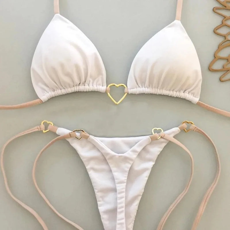 Éclat Rosé – Bikini à lacets deux pièces