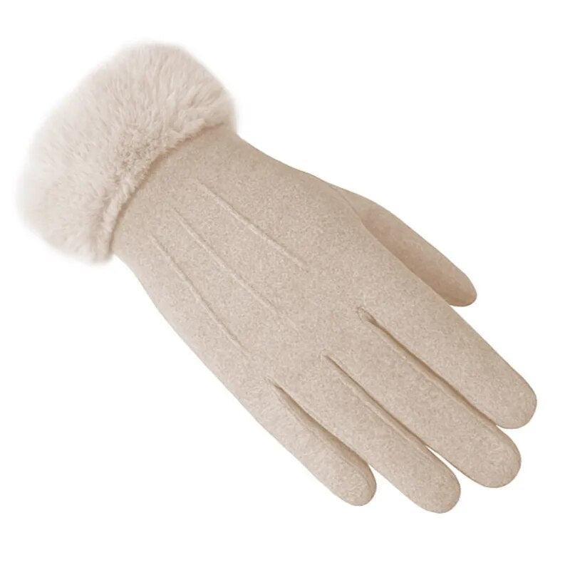Gants d'hiver doux doublés – kaki