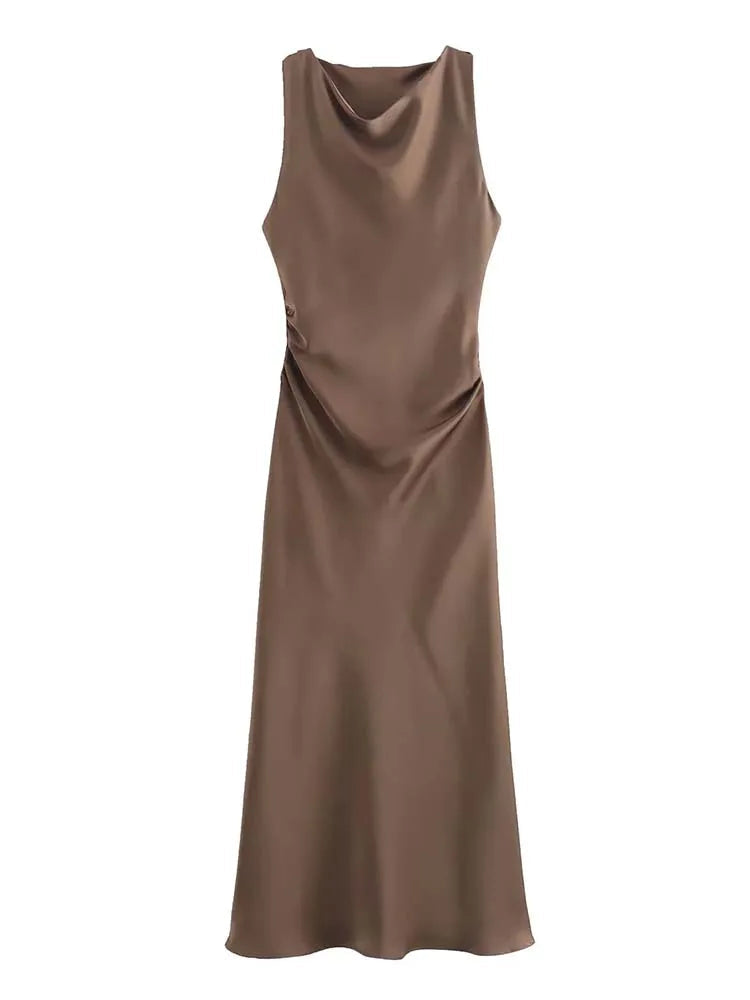 Robe Élégance Bohème – Halter Plissé