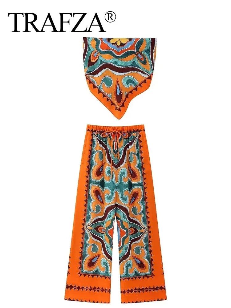 Ensemble bustier imprimé folk – vue 2