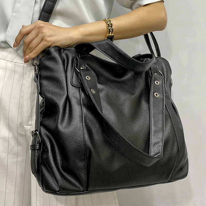 Grand sac cabas en simili cuir