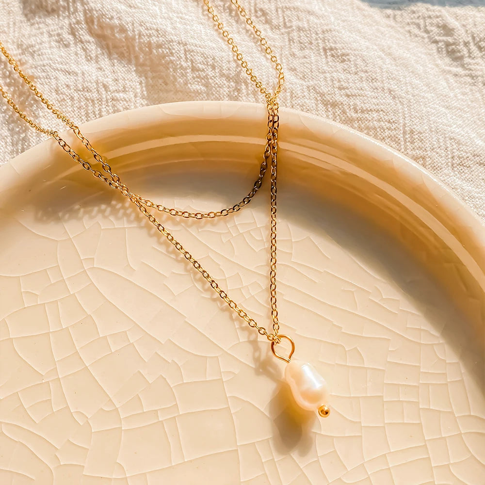 Collier double rang à perle d'imitation – vue 6