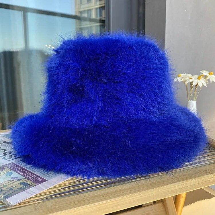 Bob en fausse fourrure – bleu roi