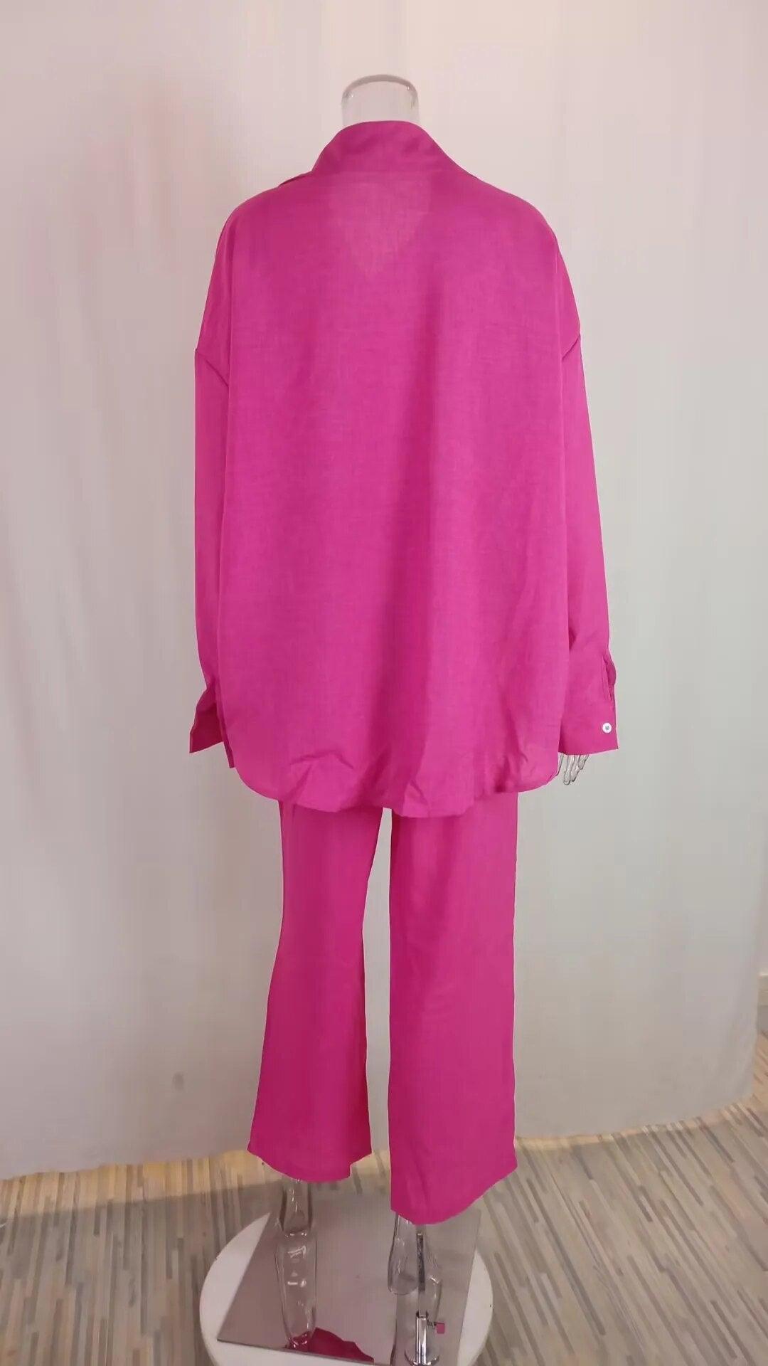 Ensemble chemise et pantalon uni – vue 5