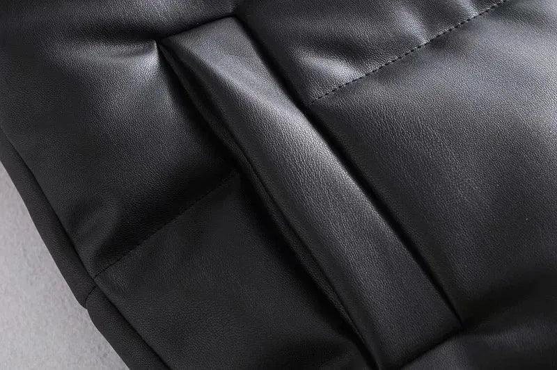 Veste sans manche style cuir - Eleganceparis 