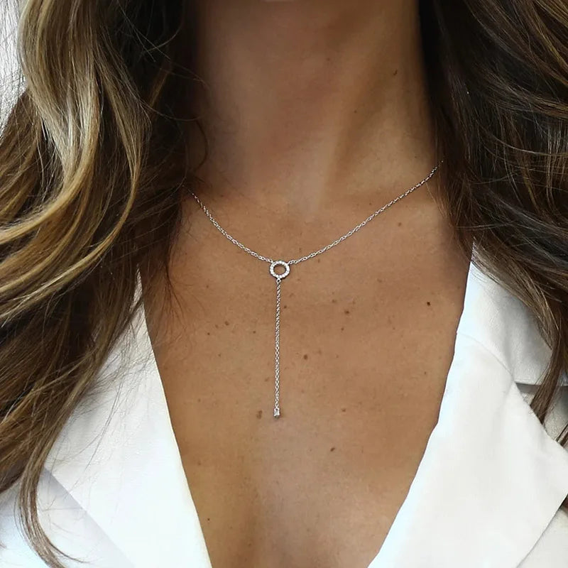 Collier en Y double rang à anneaux – vue 4