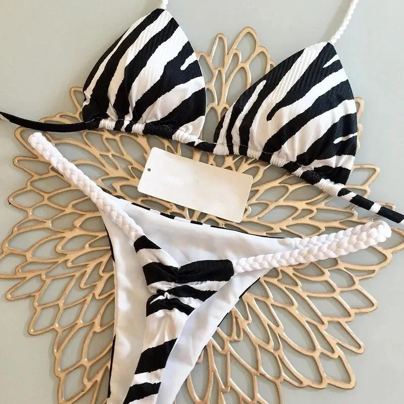 Instinct Léopard – Bikini Imprimé Sauvage à Lacets