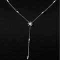 Collier en Y étoile argenté – platine